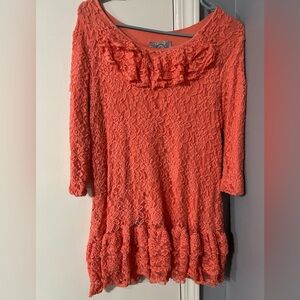 Klassy girl coral skirt outfit